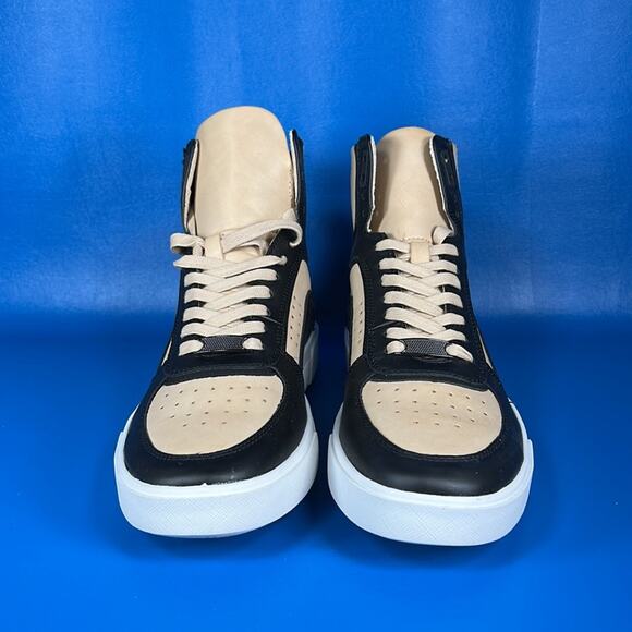 INC International Concepts Men's Keanu High Top Sneakers - Black/Tan - 10 New - Picture 2 of 8